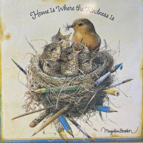 Marjoleim Bastin Trivet Framed Ceramic Tile "Home Is Where The Kindness Is" - Picture 2 of 7